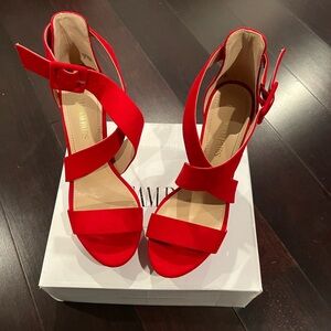 Red Steppy platform heels